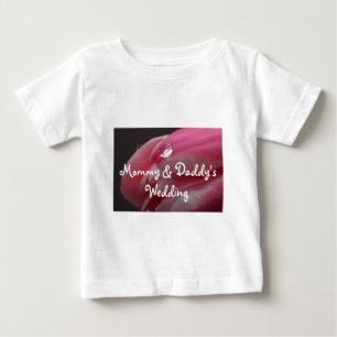Pink Rose Raindrop Wedding Baby T-Shirt