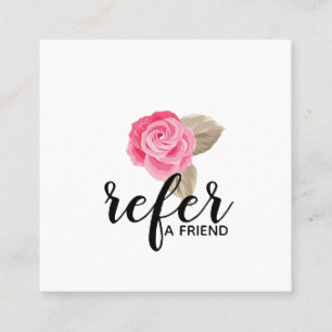 Pink Rose Refer a Friend Referral Card