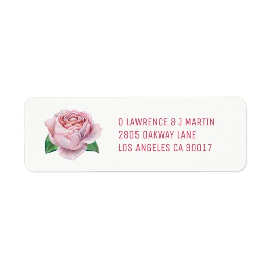 PInk Rose Return Address Labels