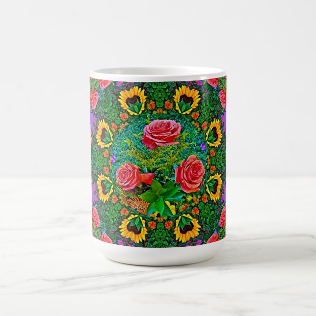 Pink Rose Rings 4 Coffee Mug (Center)