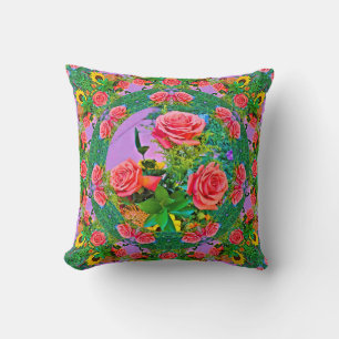 Pink Rose Rings  Cushion