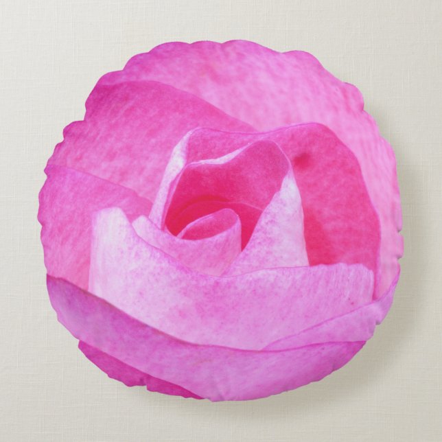 Pink Rose Round Pillow (Front)