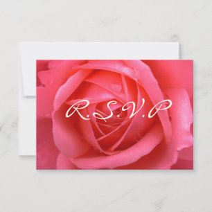 Pink Rose RSVP Personalised Rose Cards