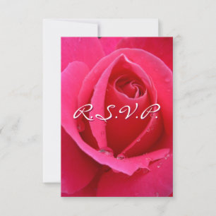 Pink Rose RSVP Personalised Rose Cards