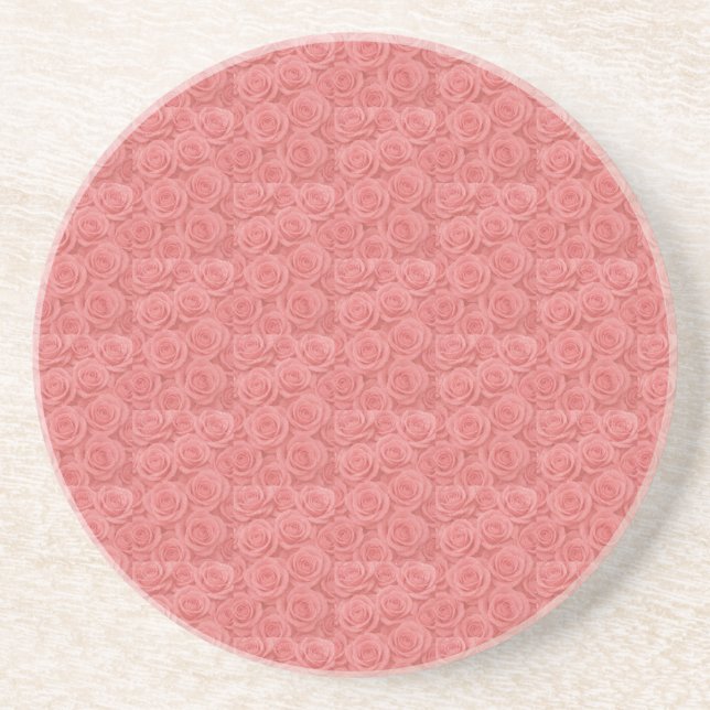  Pink Rose Sandstone Coaster (Front)