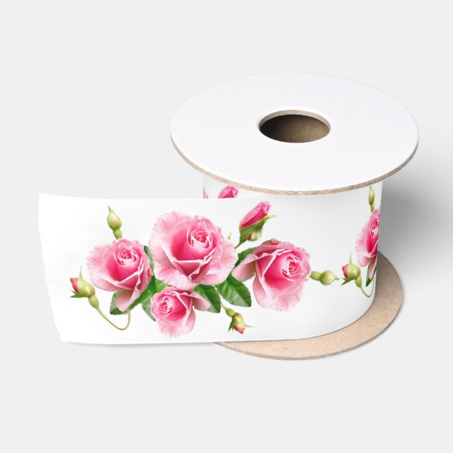 Pink  Rose Satin Ribbon (Spool)