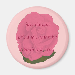 Pink Rose, Save the date wedding magnets