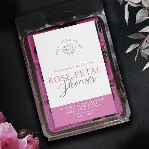 Pink rose scented wax melts product label