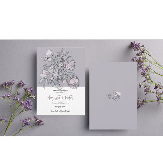 Pink Rose Script Elegant Wedding Invitation