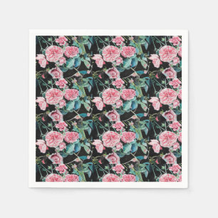 Pink Rose Shabby Chic floral Serviette Napkins
