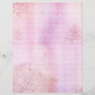 Pink Rose Shabby Chic Scrapbook Ephemera