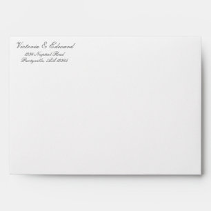 Pink Rose Silver Bokeh Wedding Envelope