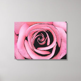 Pink Rose sketch design Canvas Print