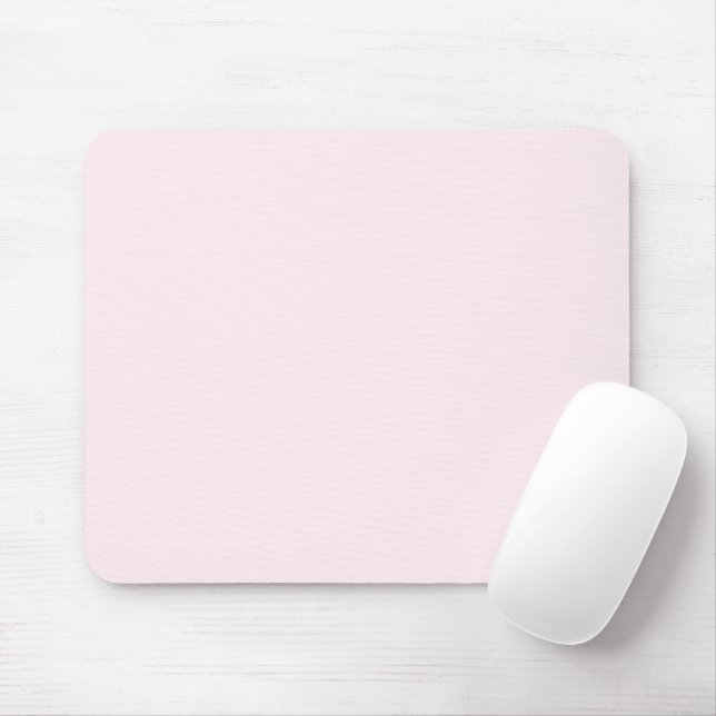 Pink Rose Soft Pale White Pastel Solid Colour Mouse Mat (With Mouse)