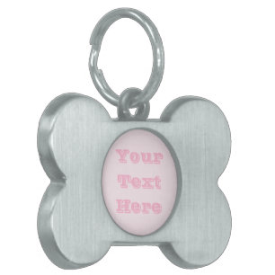 Pink Rose Soft Pale White Pastel Solid Colour Pet ID Tag