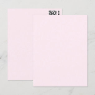 Pink Rose Soft Pale White Pastel Solid Colour Postcard