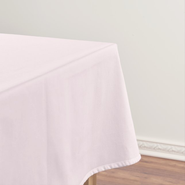 Pink Rose Soft Pale White Pastel Solid Colour Tablecloth (In Situ)