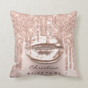 Pink Rose Spark Pastel Mermaid Unicorn Kiss Bride Cushion