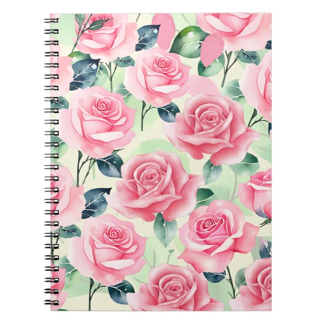 Pink Rose Spiral Photo Notebook (Front)