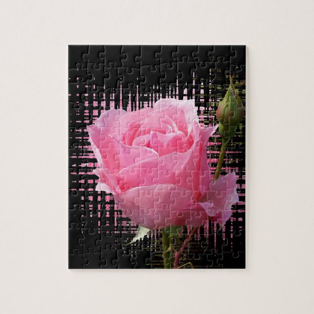pink rose splash jigsaw puzzle (Vertical)