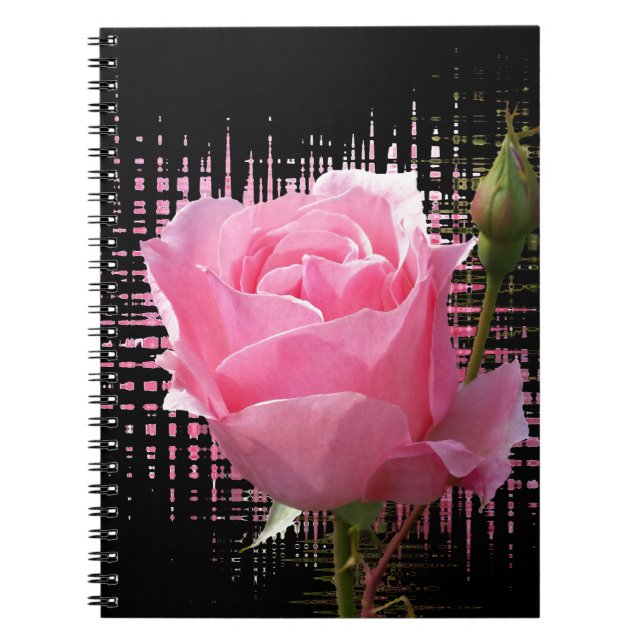 pink rose splash notebook (Front)