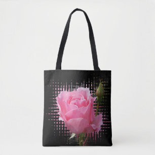 pink rose splash tote bag