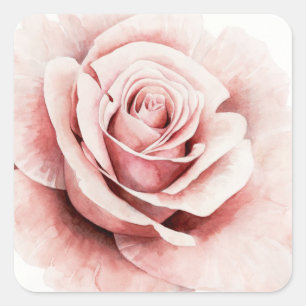 Pink Rose Square Sticker