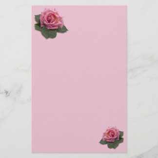 Pink Rose Stationery