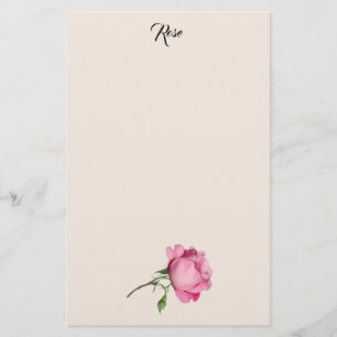 Pink Rose Stationery