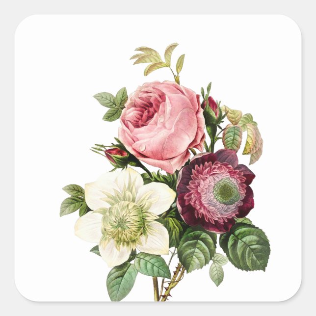 Pink rose stickers (Front)