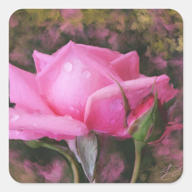 Pink Rose Stickers (Front)