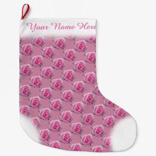 Pink Rose Stocking Rose Christmas Stocking Custom