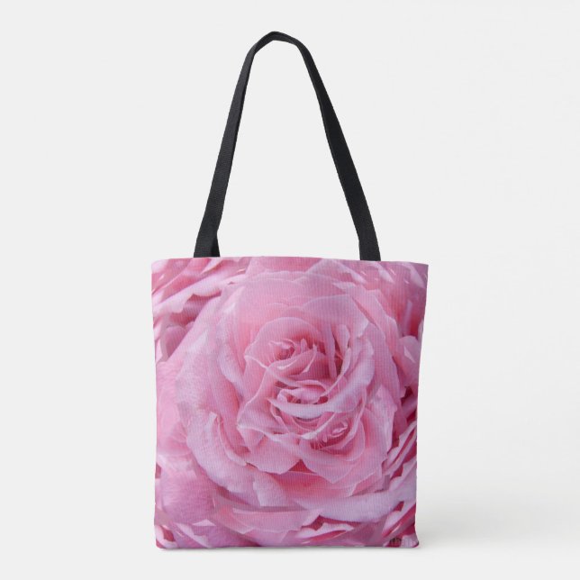 Pink Rose Swirl design Tote Bag (Back)