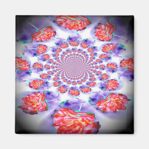 Pink Rose Swirling Magnet