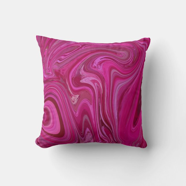 Pink Rose Swirls Cushion (Front)