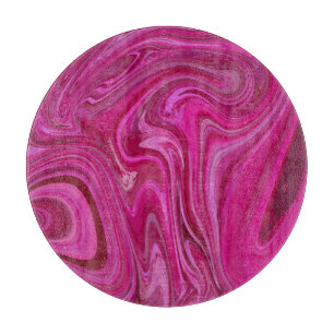 Pink Rose Swirls Cutting Board