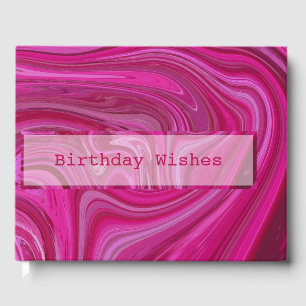 Pink Rose Swirls Guest Book