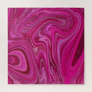 Pink Rose Swirls Jigsaw Puzzle