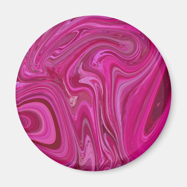Pink Rose Swirls Magnet (Front)