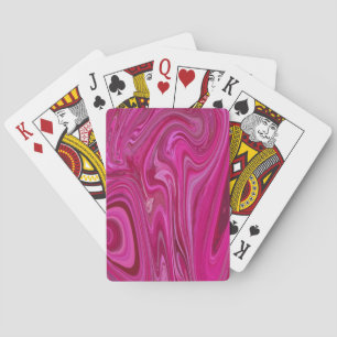 Pink Rose Swirls Playing Cards