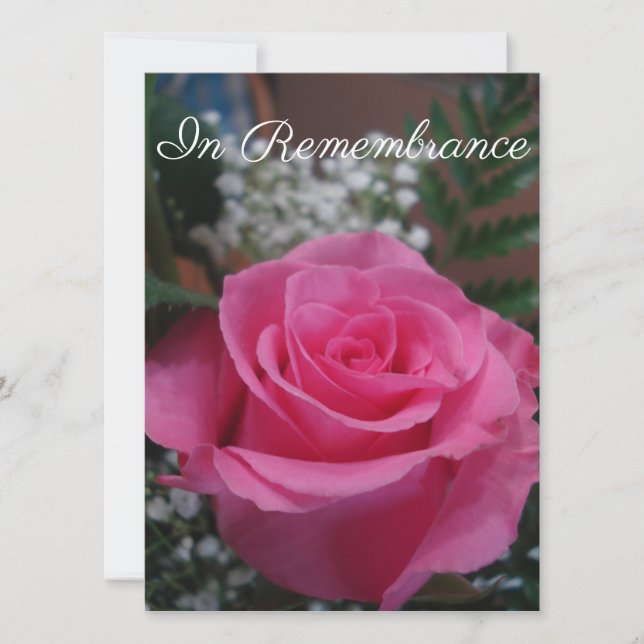 Pink rose sympathy card (Front)