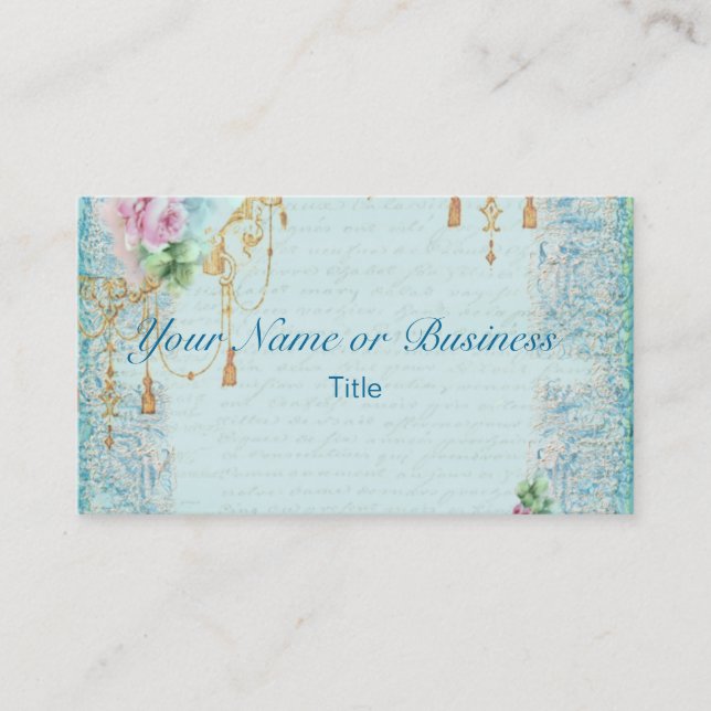 Pink Rose & Tassels Business Card (Front)