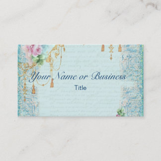 Pink Rose & Tassels Business Card
