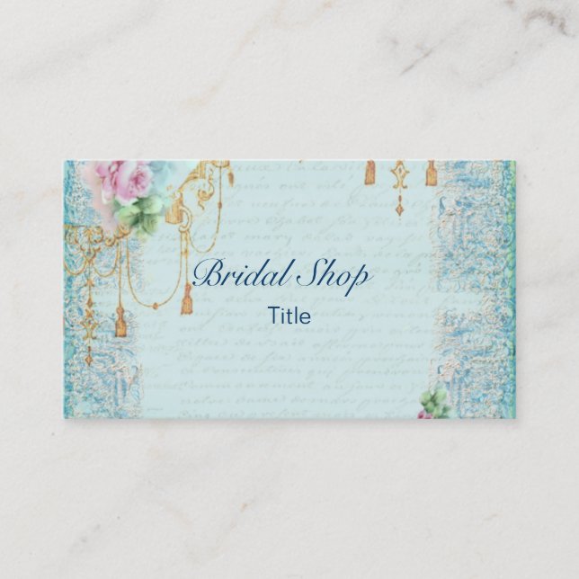 Pink Rose & Tassels Lace Feminine Victorian Business Card (Front)