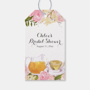 Pink Rose Teacup Bridal Shower Gift Tags