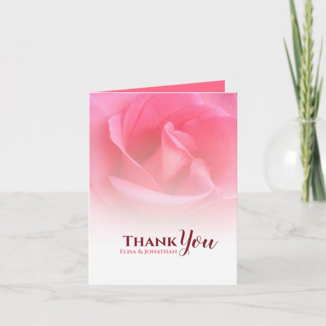 Pink Rose Thank You Card (Front)