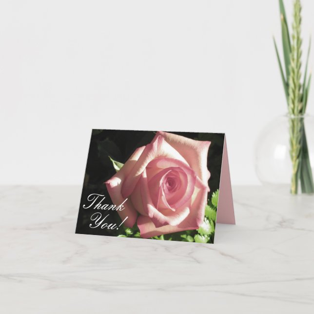 Pink Rose Thank You Notecard (Front)
