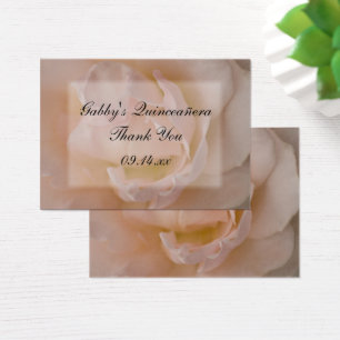 Pink Rose Thank You Quinceañera Favour Tags