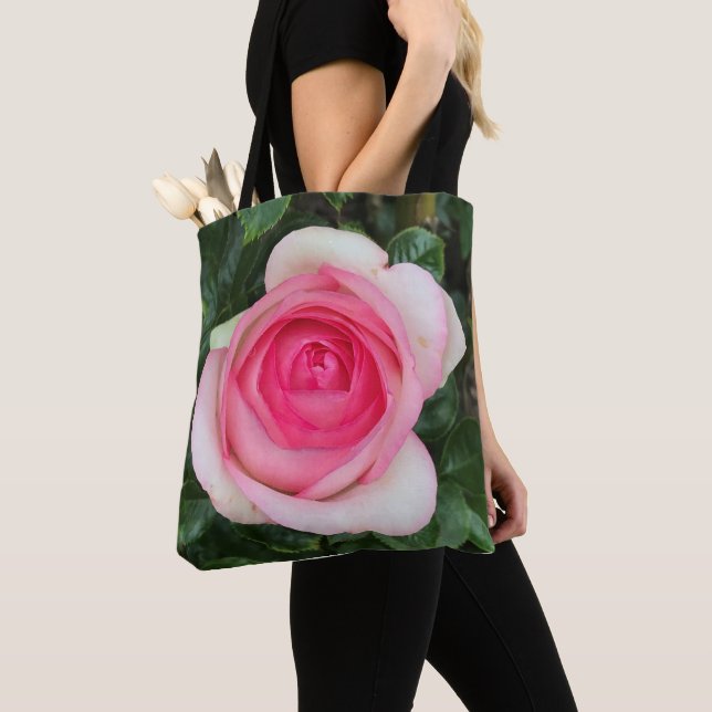 Pink Rose Tote Bag (Close Up)