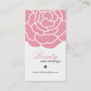Pink Rose Vertical Business Cards